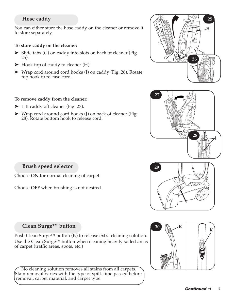 Hoover SteamVac Y Series User Manual | Page 9 / 28