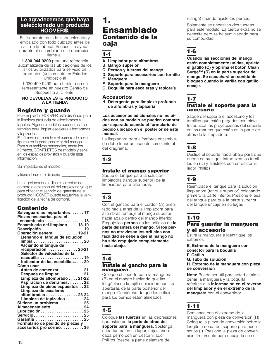 Hoover Carpet Cleaner User Manual | Page 18 / 40