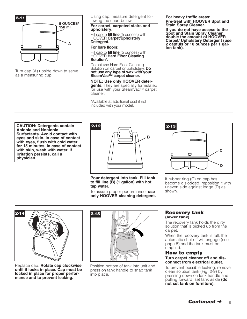 Hoover Carpet Cleaner User Manual | Page 9 / 40