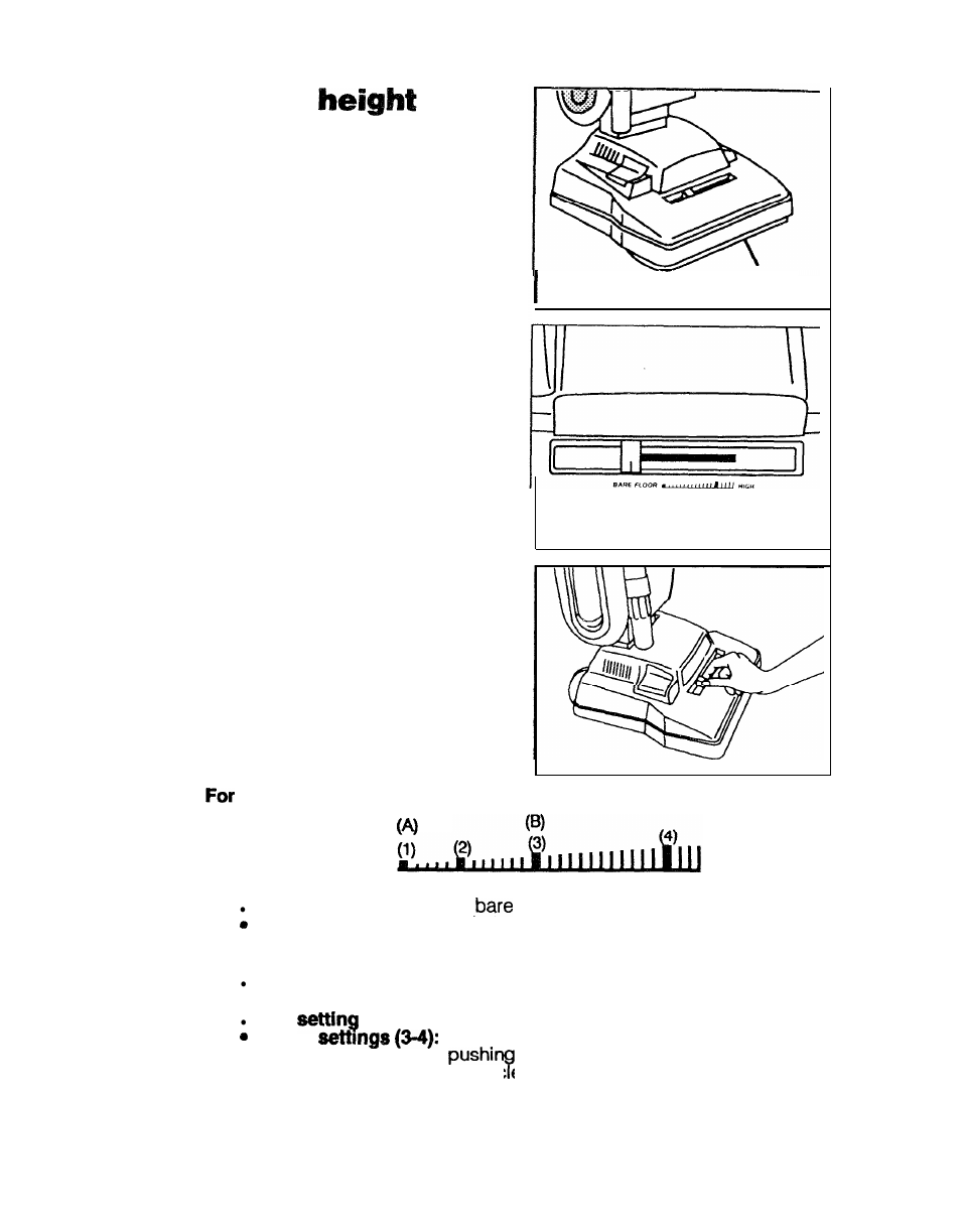 Carpet adjustment | Hoover S1223 User Manual | Page 14 / 30