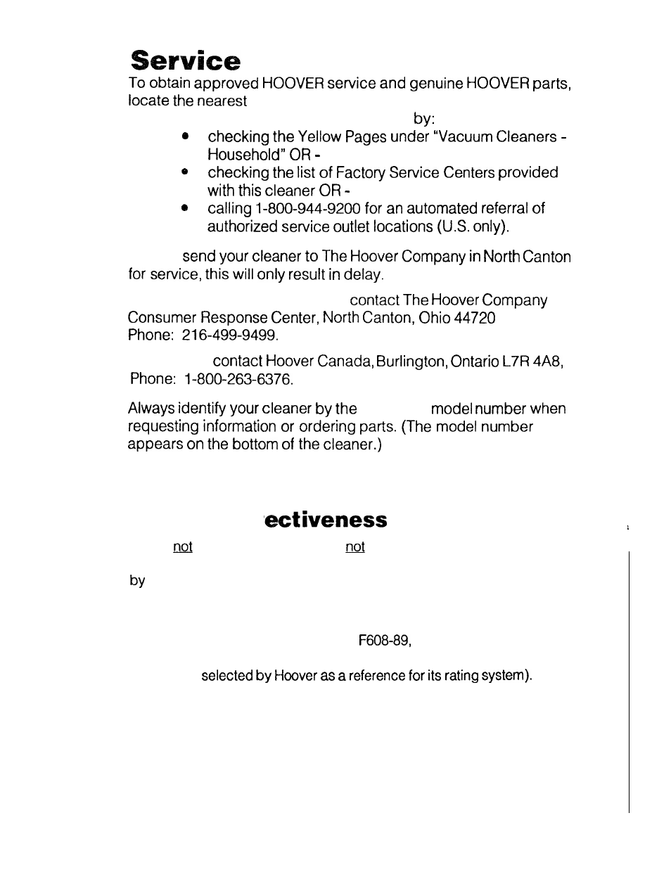 Cleaning eff per amp rating | Hoover S1223 User Manual | Page 27 / 30