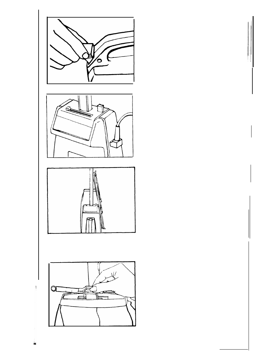 Attaching cord, Storing cord, Reattaching air freshener dispenser | Hoover Z 400 User Manual | Page 7 / 28