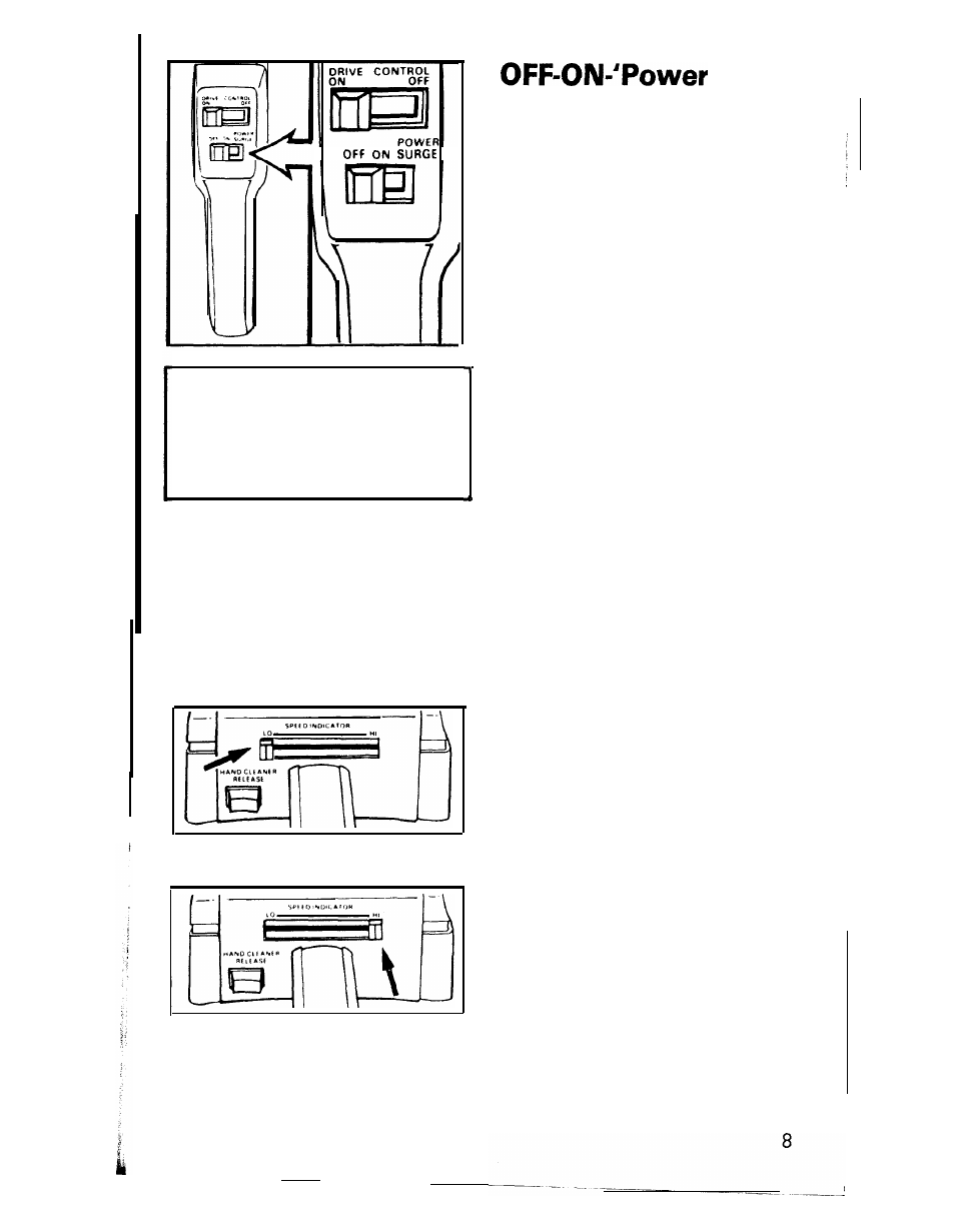 Variable speed control, Surge’ switch | Hoover Z 400 User Manual | Page 9 / 28