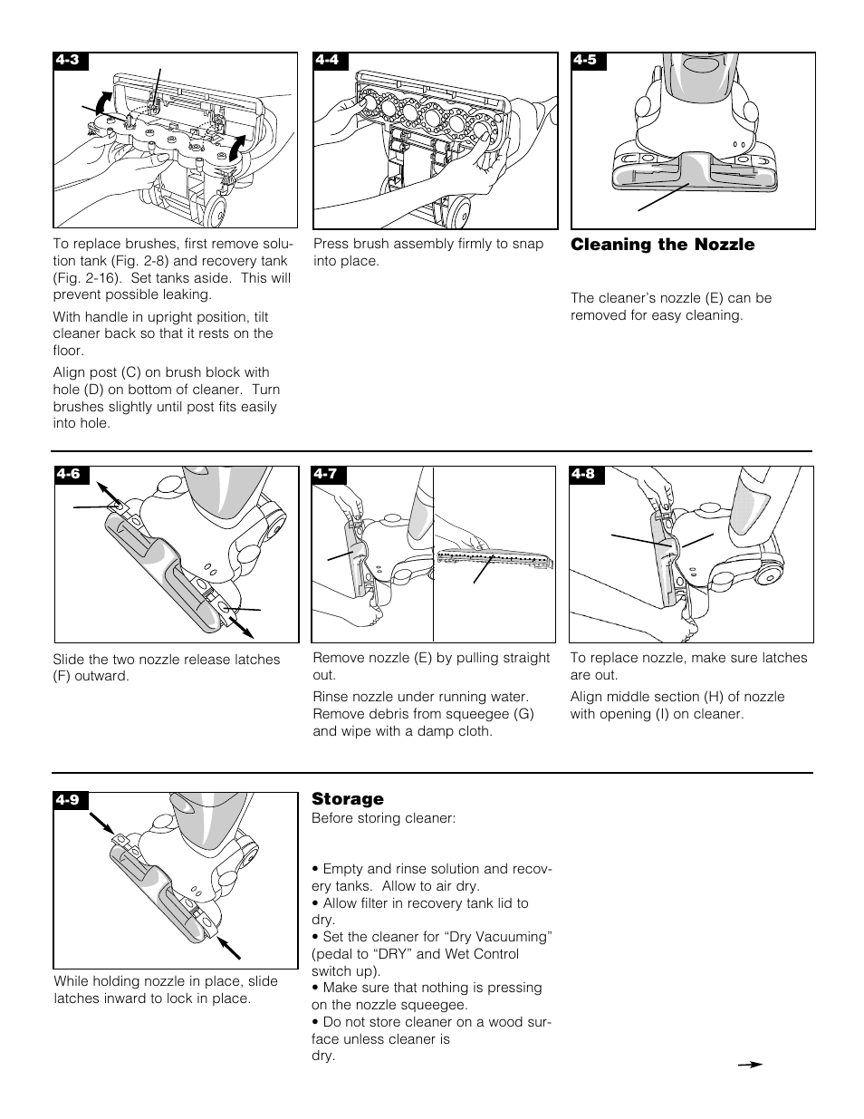 Cleaning the nozzle, Storage | Hoover Floormate Hard Floor Cleaner User Manual | Page 11 / 14