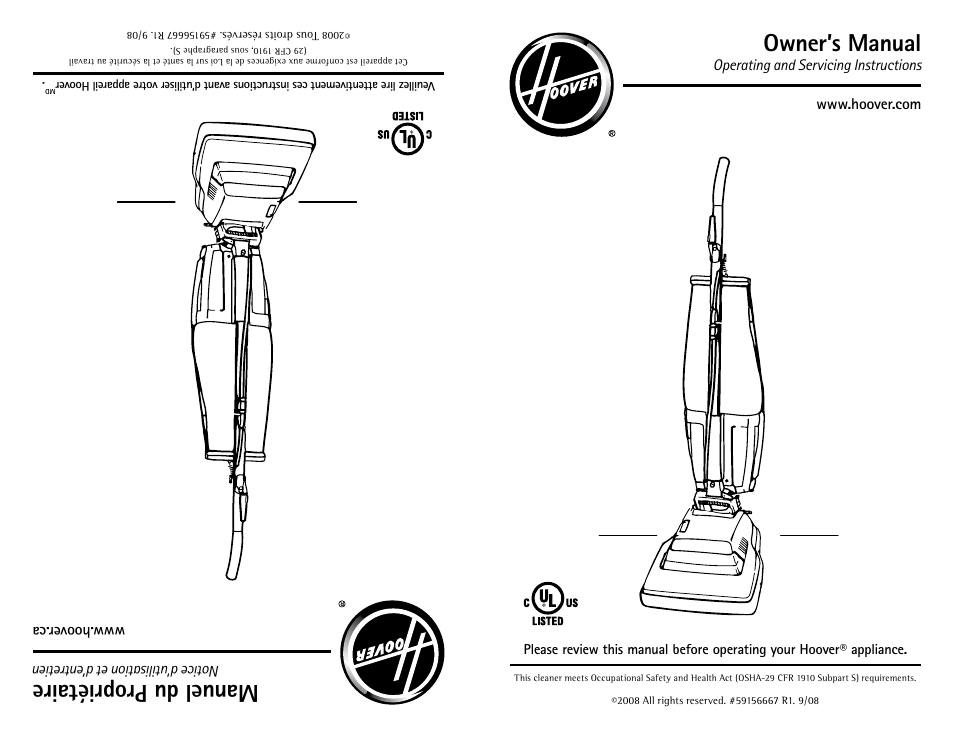 Hoover C1633 User Manual | 12 pages