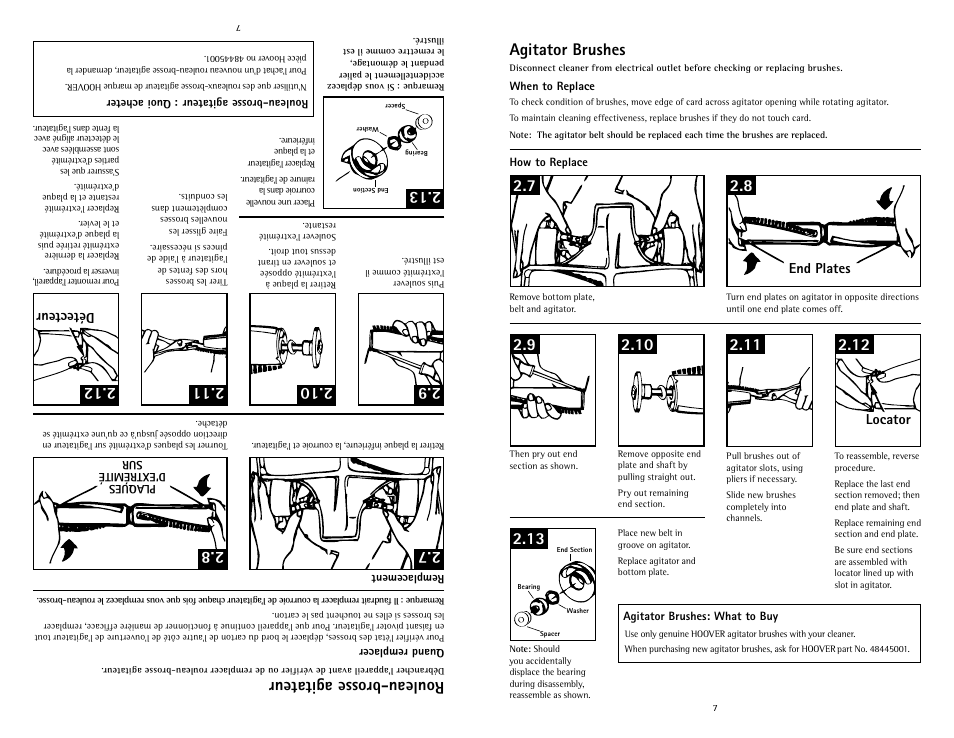 Détecteur, End plates locator | Hoover C1633 User Manual | Page 7 / 12