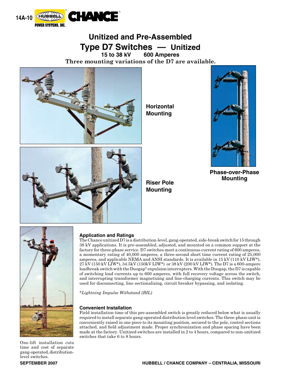 Type d7 switches, Unitized and pre-assembled, Unitized | 14a-10 | Hubbell Type D6 User Manual | Page 10 / 20