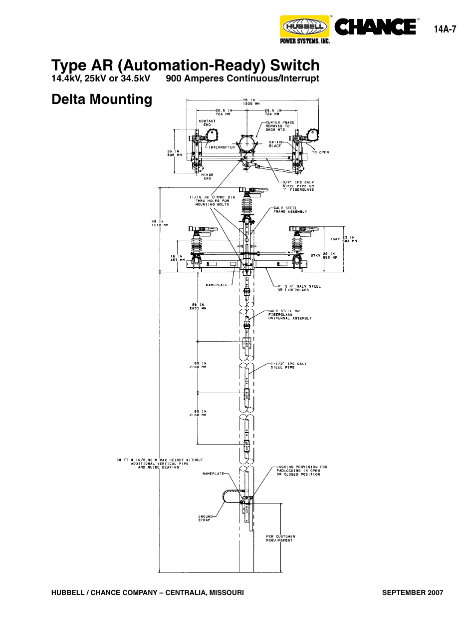 Type ar (automation-ready) switch, Delta mounting, 14a-7 | Hubbell Type D6 User Manual | Page 7 / 20