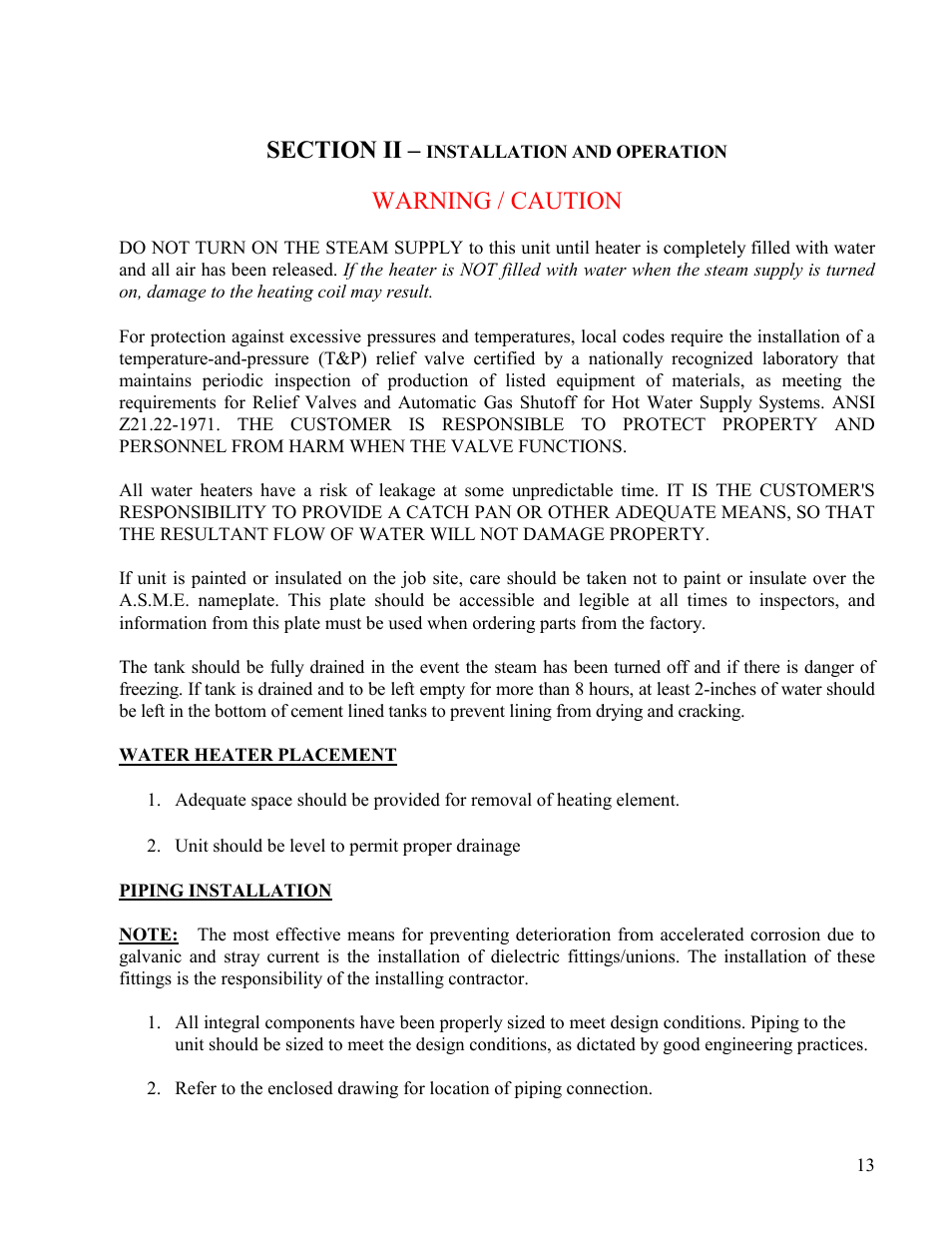 Warning / caution | Hubbell ST User Manual | Page 13 / 31