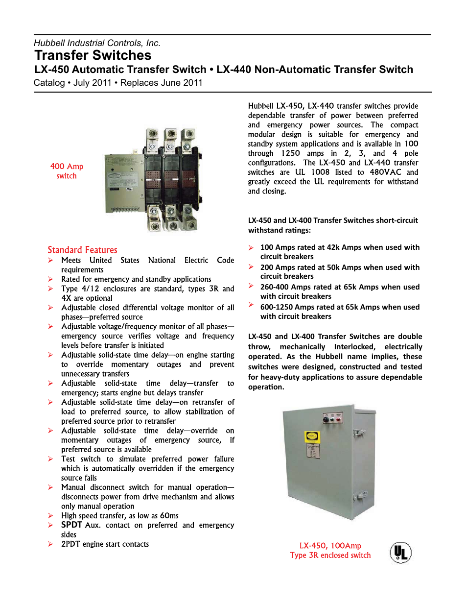 Hubbell LX-450 User Manual | 4 pages