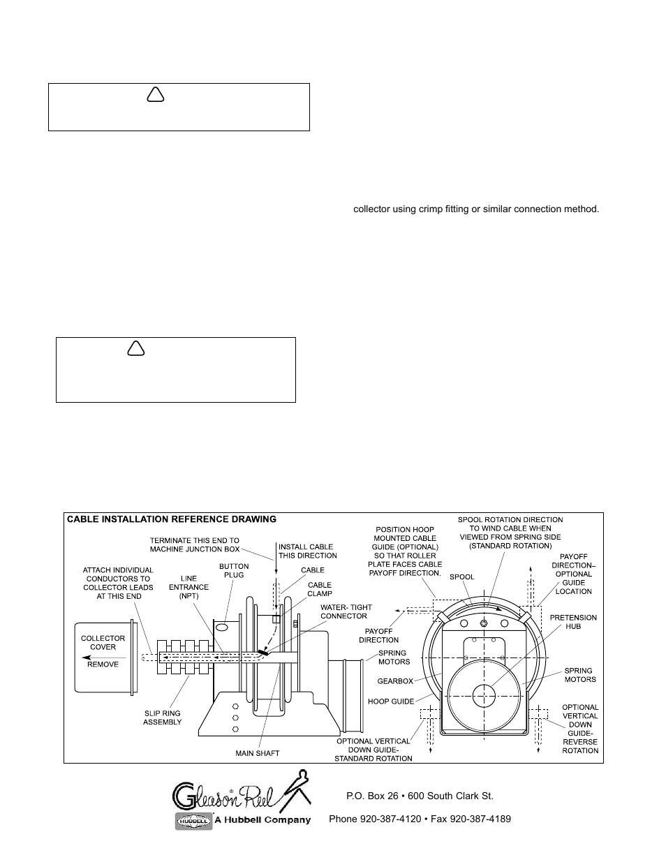 Hubbell Gear Drive Electric Cable Reels SM-28 User Manual | Page 4 / 4