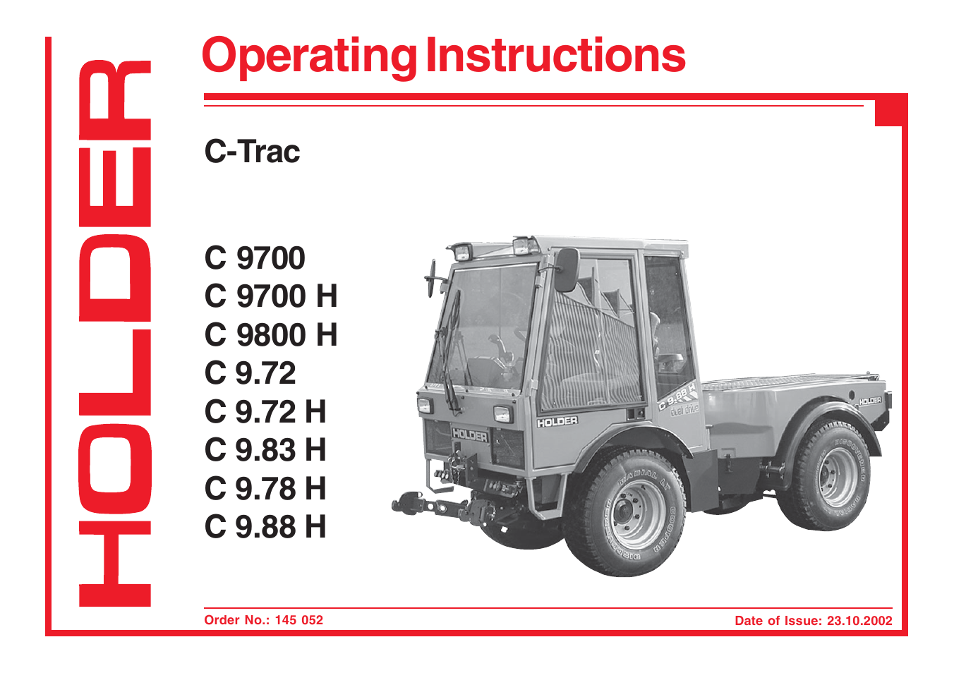 Holder C-Trac C 9700 User Manual | 221 pages