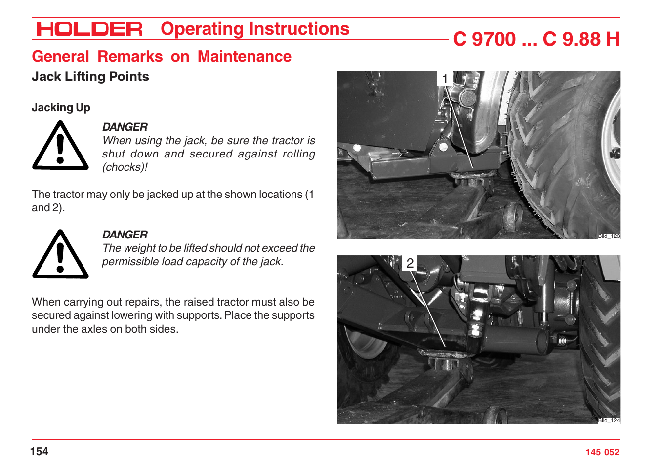 Operating instructions, General remarks on maintenance | Holder C-Trac C 9700 User Manual | Page 155 / 221