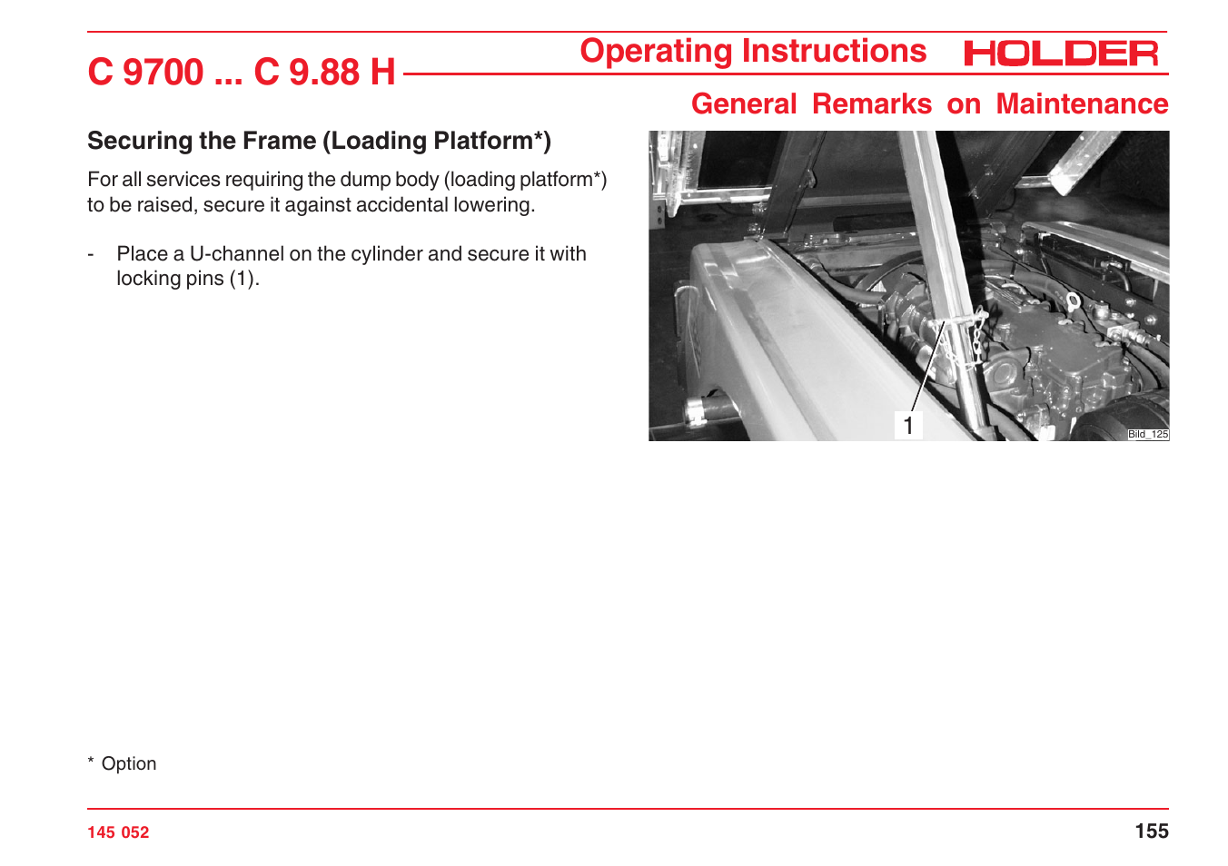 Operating instructions, General remarks on maintenance | Holder C-Trac C 9700 User Manual | Page 156 / 221