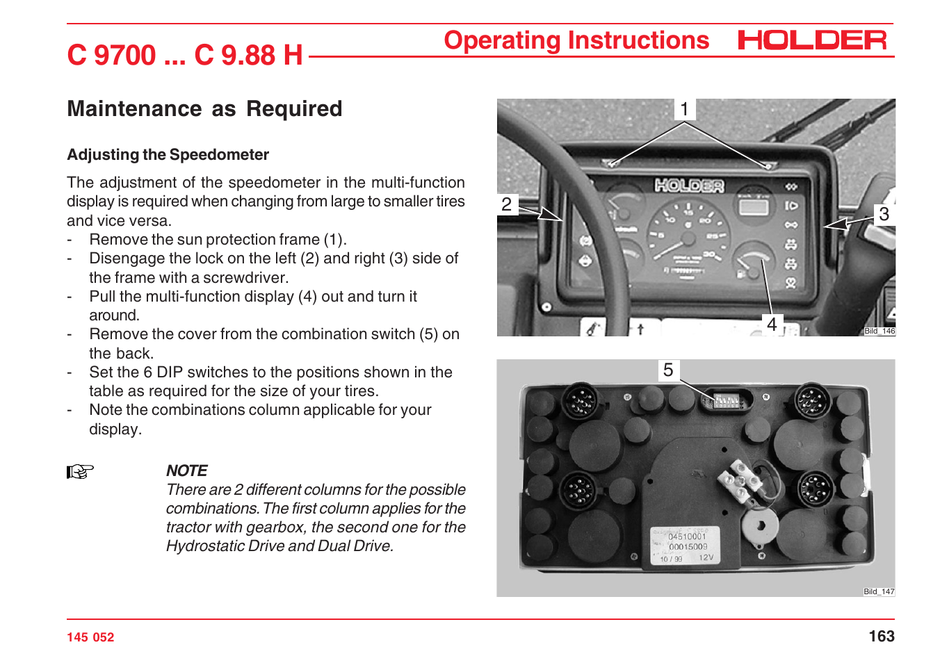 Operating instructions, Maintenance as required | Holder C-Trac C 9700 User Manual | Page 164 / 221