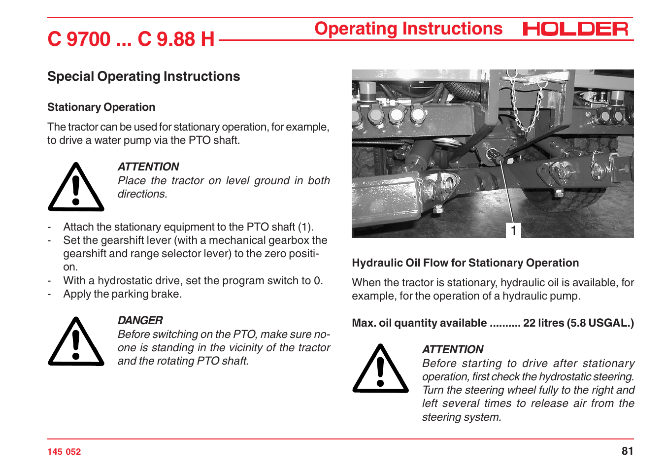 Operating instructions | Holder C-Trac C 9700 User Manual | Page 82 / 221