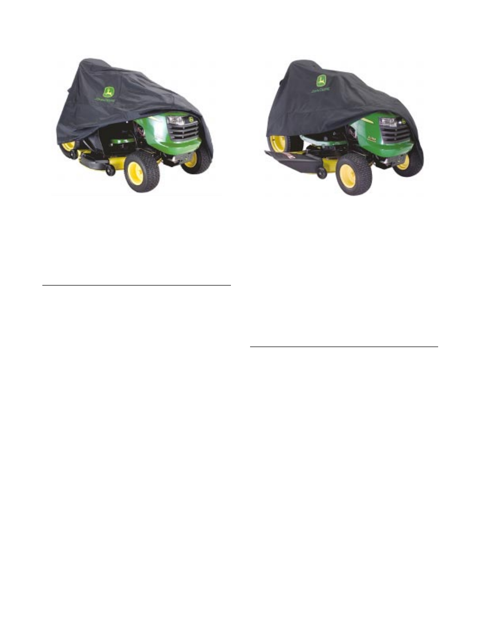 Riding mower standard cover, Riding mower deluxe cover (m) | Holder L120 User Manual | Page 15 / 18