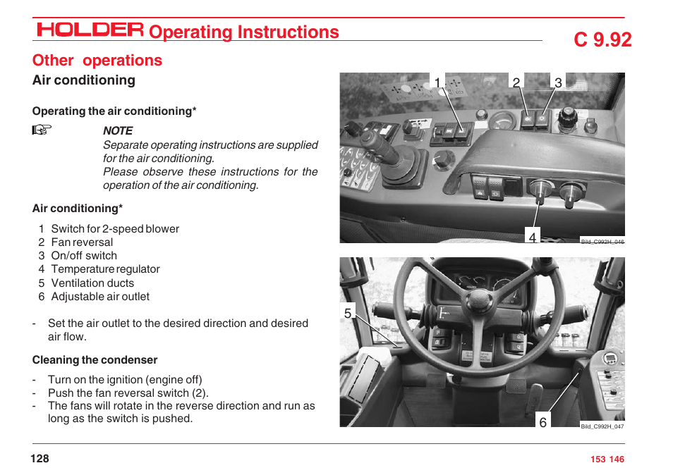 C 9.92, Operating instructions, Other operations | Holder C 9.92 H User Manual | Page 130 / 238