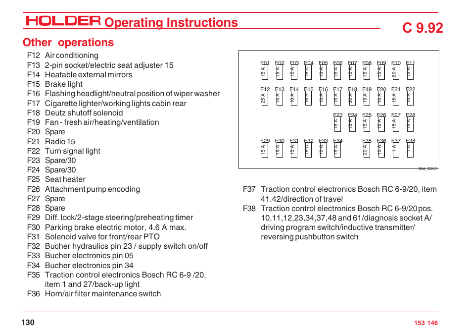 C 9.92, Operating instructions, Other operations | Holder C 9.92 H User Manual | Page 132 / 238