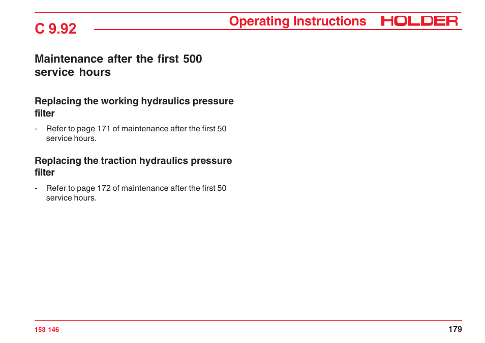 C 9.92, Operating instructions | Holder C 9.92 H User Manual | Page 181 / 238