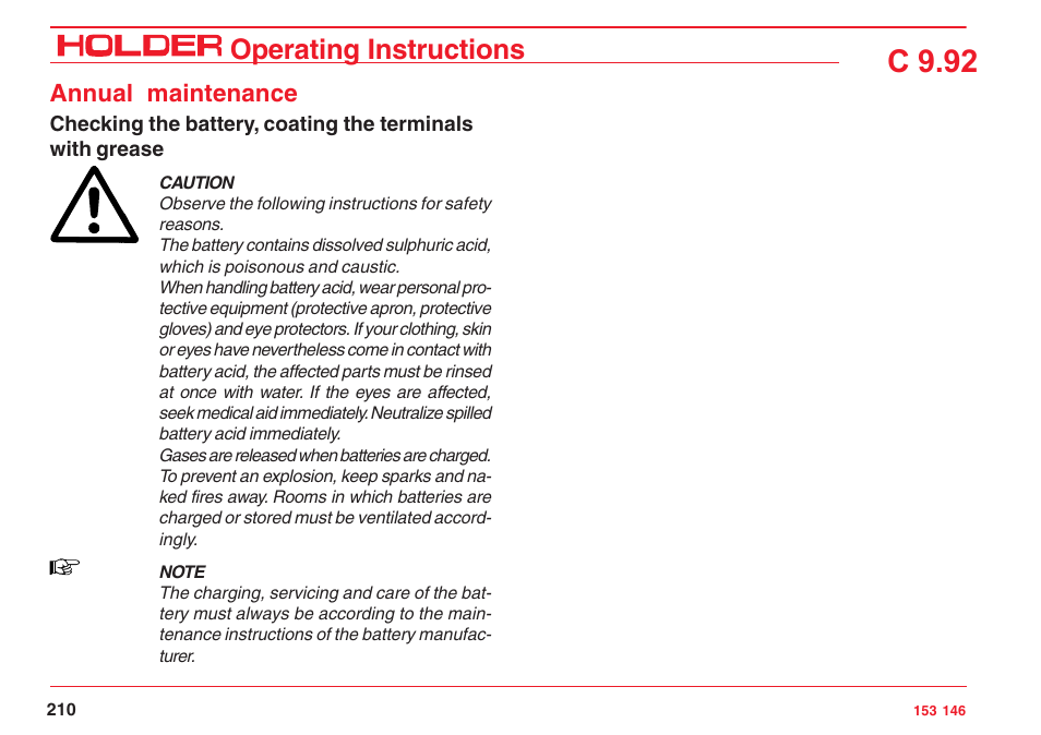 C 9.92, Operating instructions | Holder C 9.92 H User Manual | Page 212 / 238