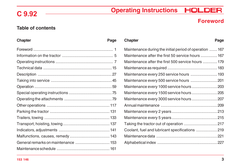 C 9.92, Operating instructions, Foreword | Holder C 9.92 H User Manual | Page 5 / 238