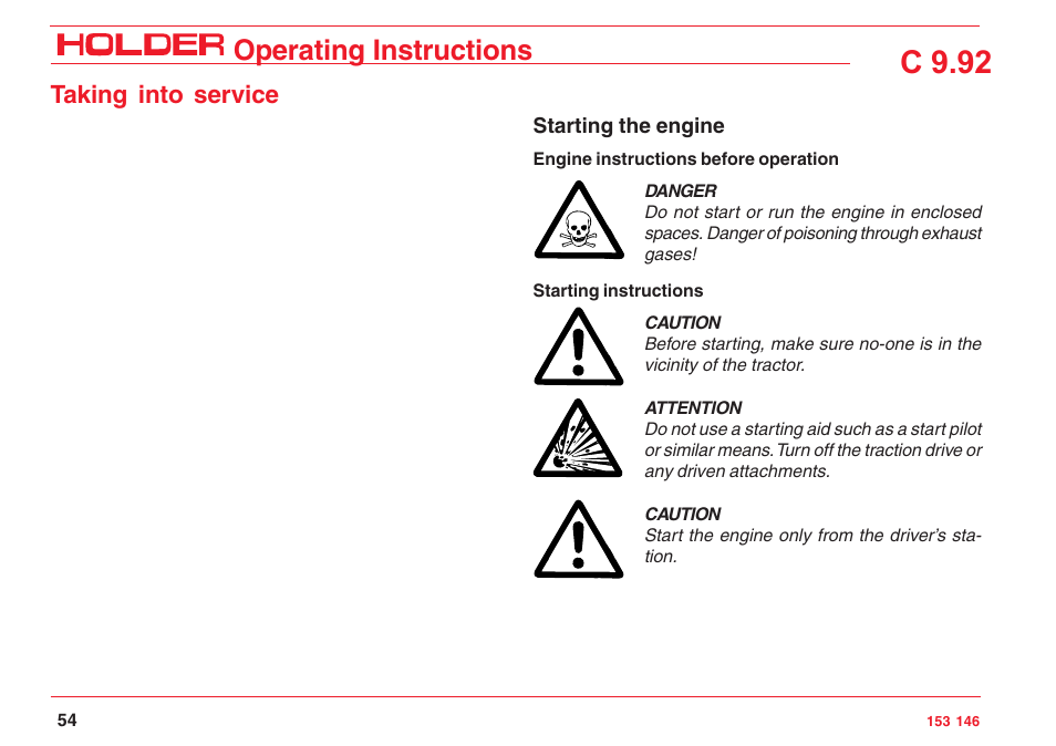 C 9.92, Operating instructions | Holder C 9.92 H User Manual | Page 56 / 238