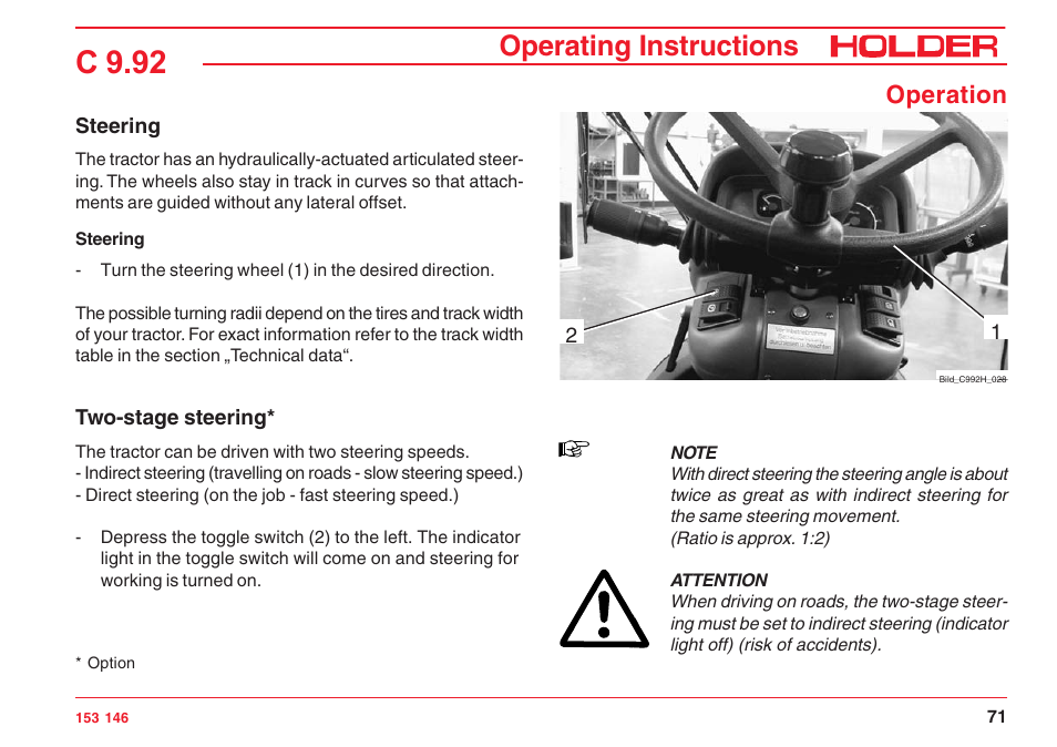 C 9.92, Operating instructions, Operation | Holder C 9.92 H User Manual | Page 73 / 238