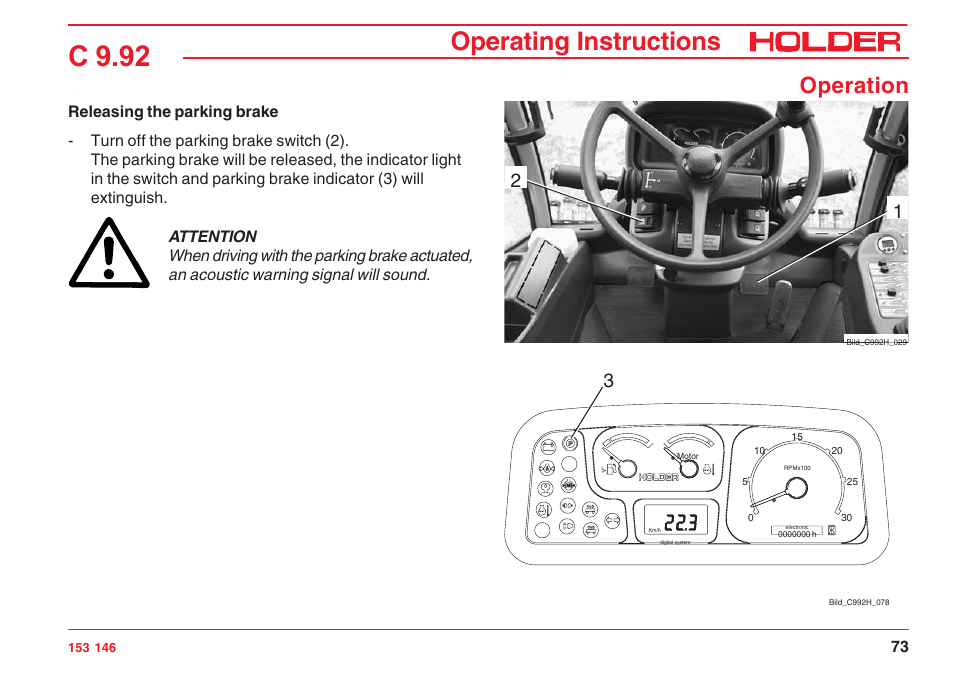 C 9.92, Operating instructions, Operation | Holder C 9.92 H User Manual | Page 75 / 238