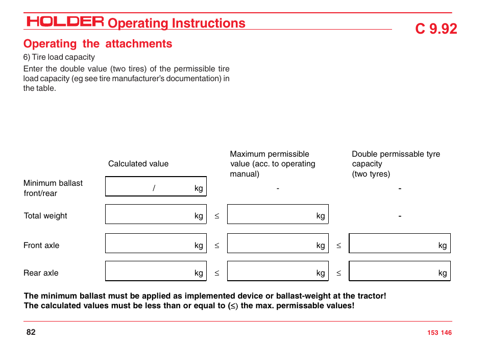 C 9.92, Operating instructions, Operating the attachments | Holder C 9.92 H User Manual | Page 84 / 238