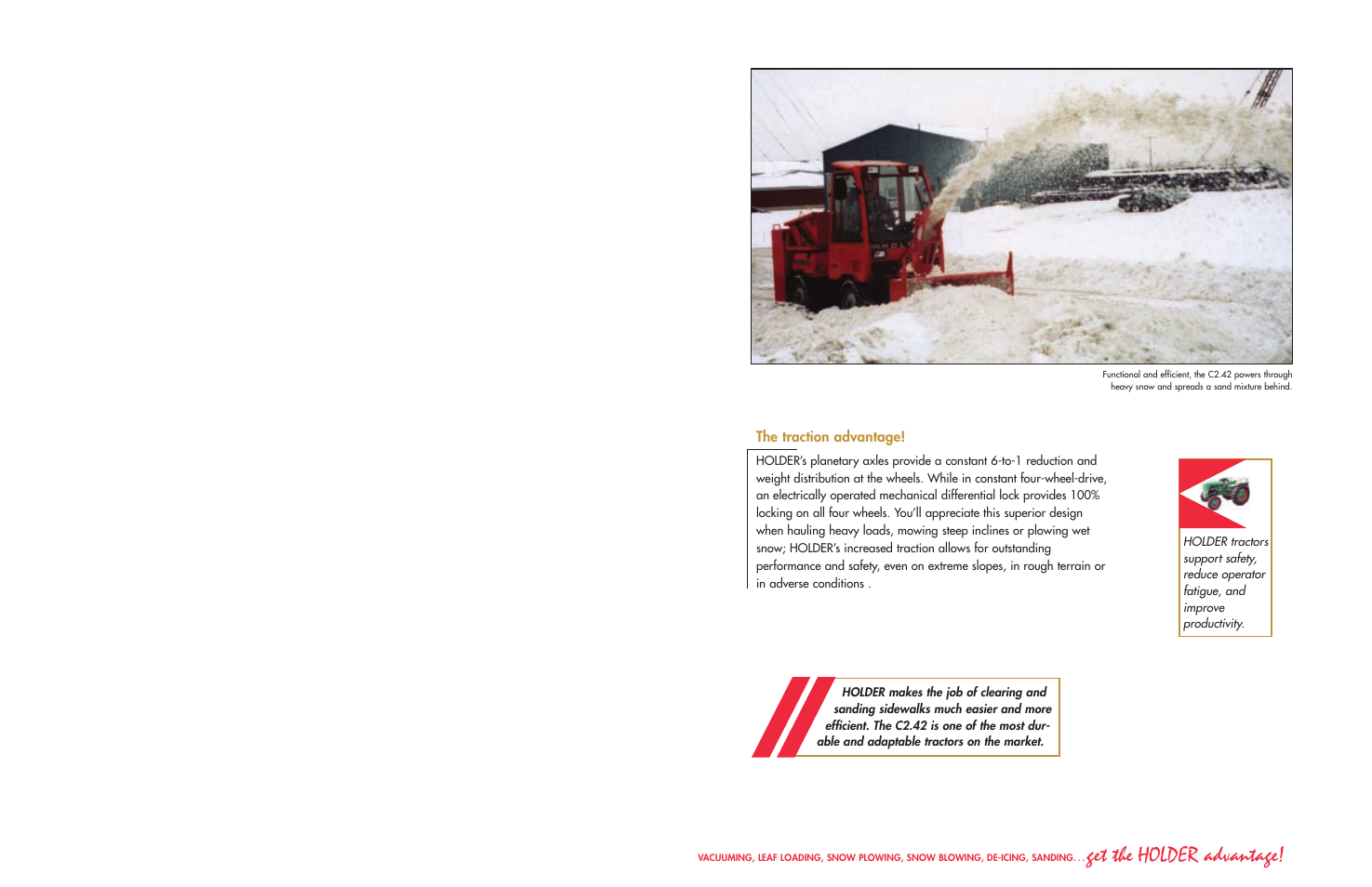 C2.42 brochure_4, Get the holder advantage, The traction advantage | Holder C2.42 User Manual | Page 11 / 16