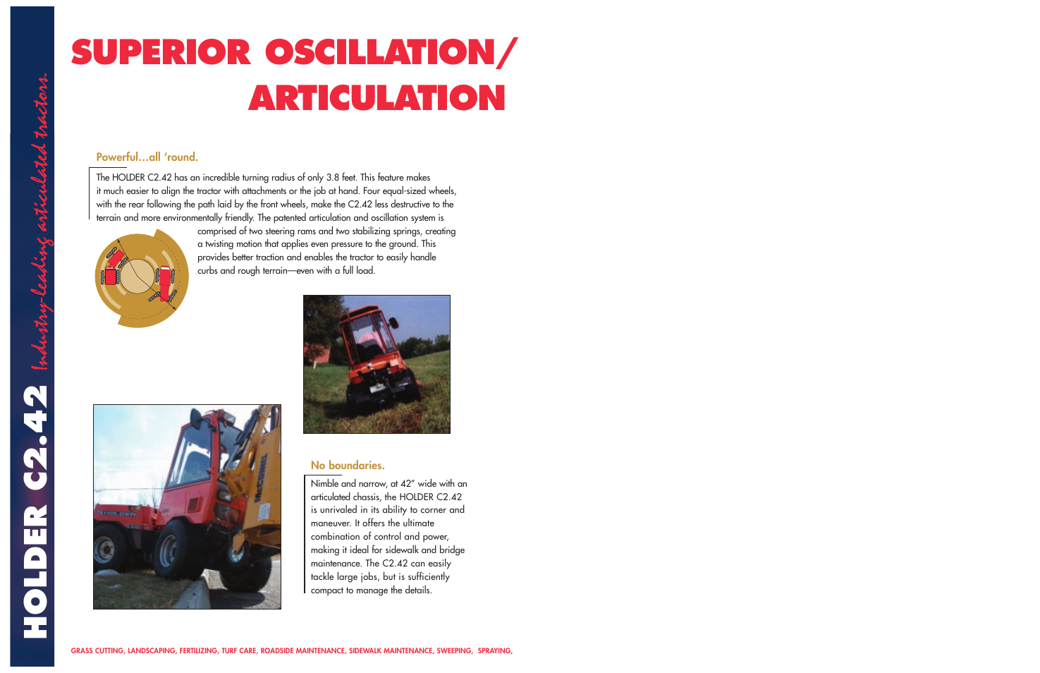 C2.42 brochure_3, Superior oscillation/ articulation, Holder c2.42 | Industry-leading articulated tractors | Holder C2.42 User Manual | Page 12 / 16
