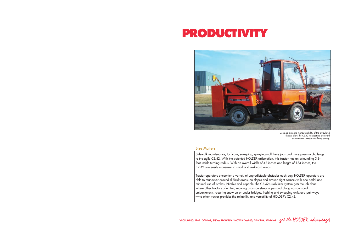 C2.42 brochure_4, Productivity, Get the holder advantage | Holder C2.42 User Manual | Page 15 / 16
