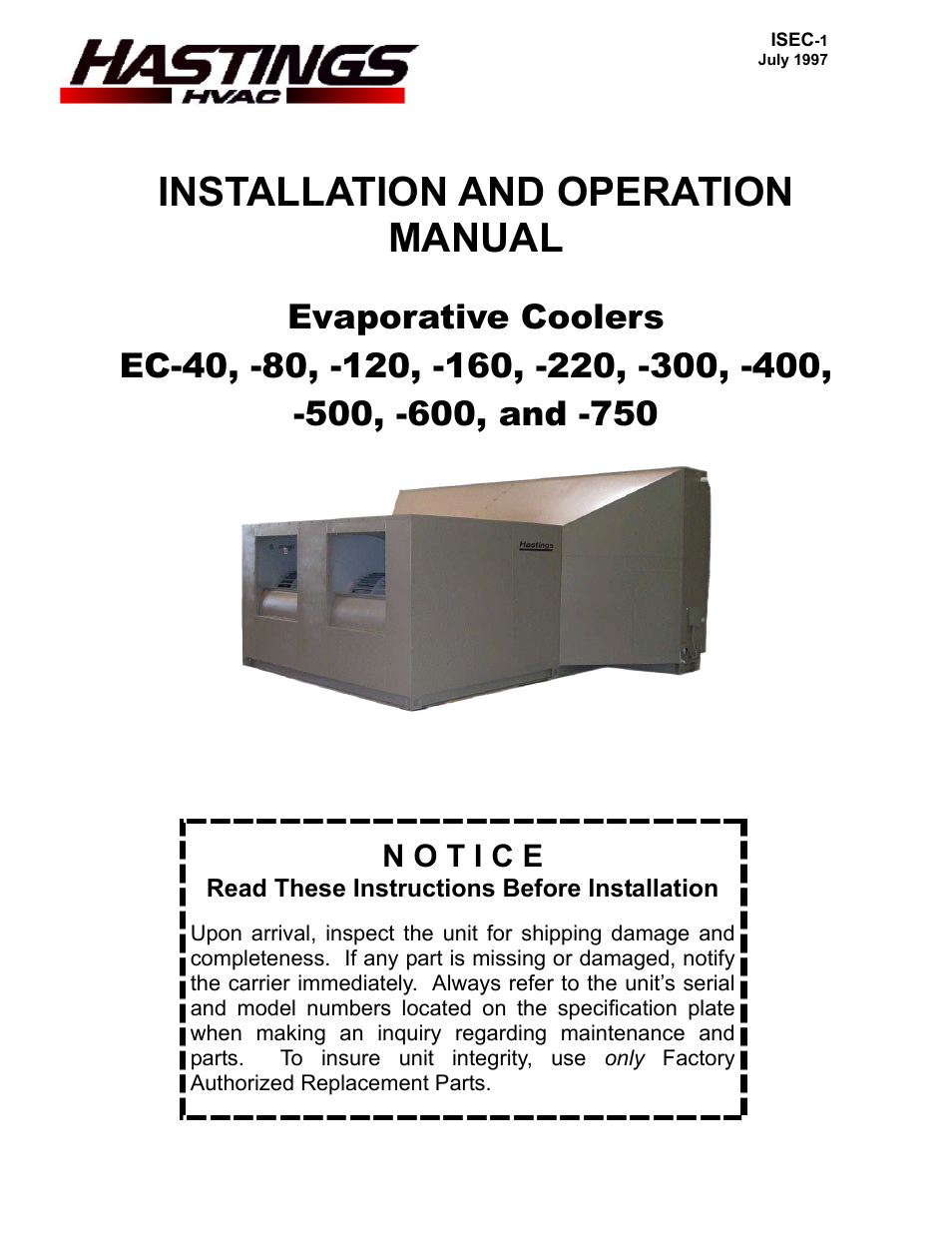 gohastings.com EC-40 User Manual | 8 pages