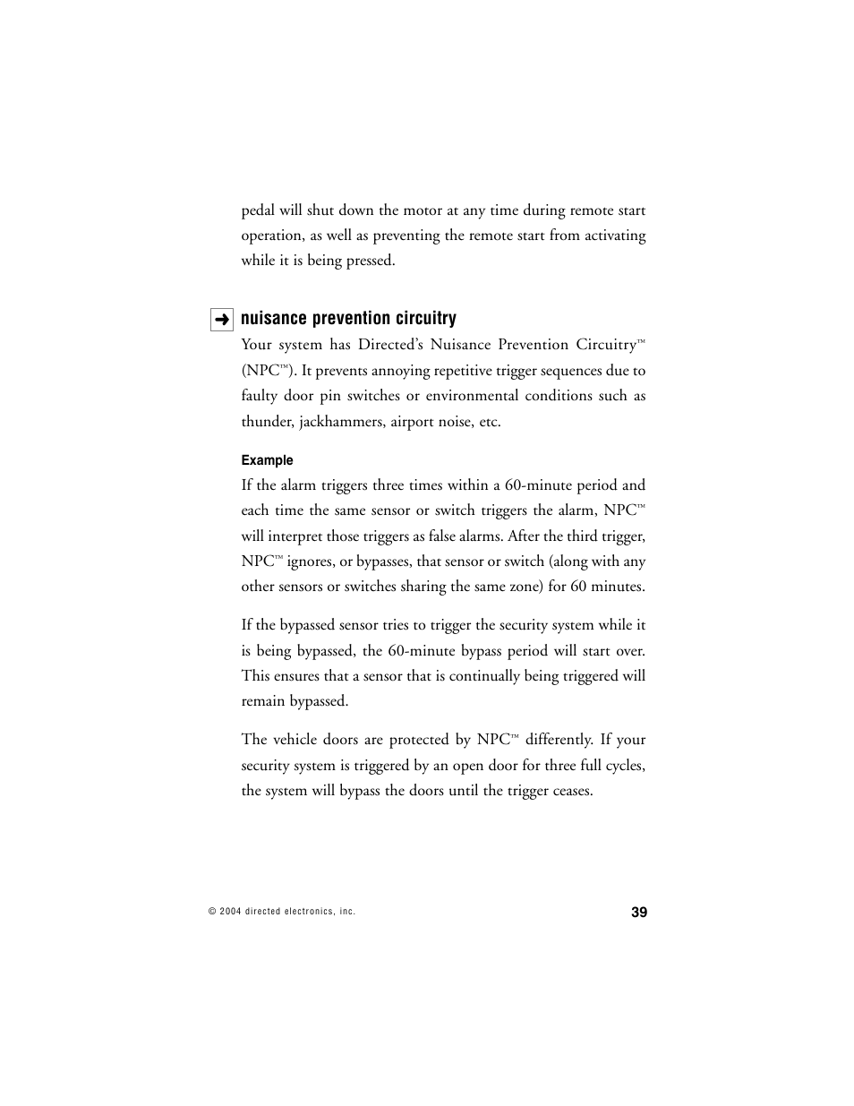 Nuisance prevention circuitry | Hornet Car Security 564T User Manual | Page 42 / 57