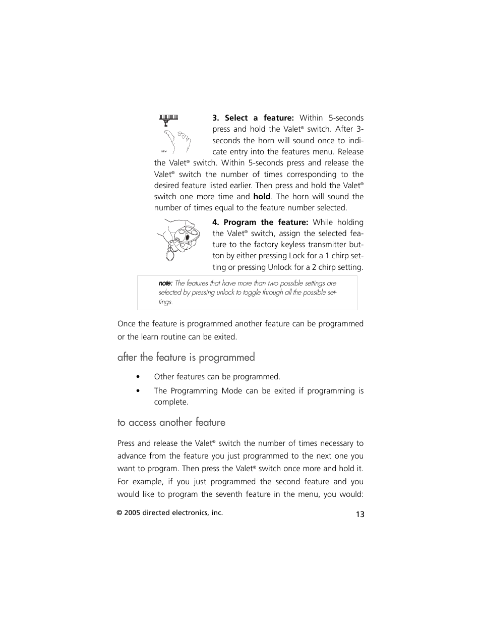 After the feature is programmed | Hornet Car Security G727T User Manual | Page 16 / 21