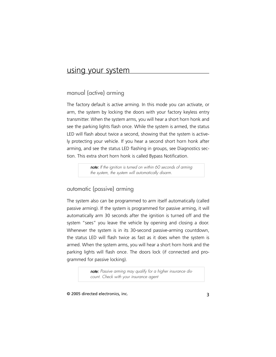 Using your system | Hornet Car Security G727T User Manual | Page 6 / 21