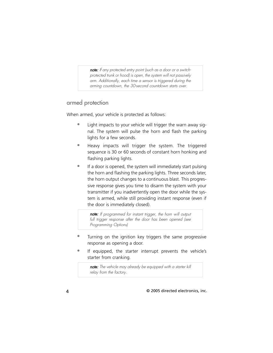 Armed protection | Hornet Car Security G727T User Manual | Page 7 / 21