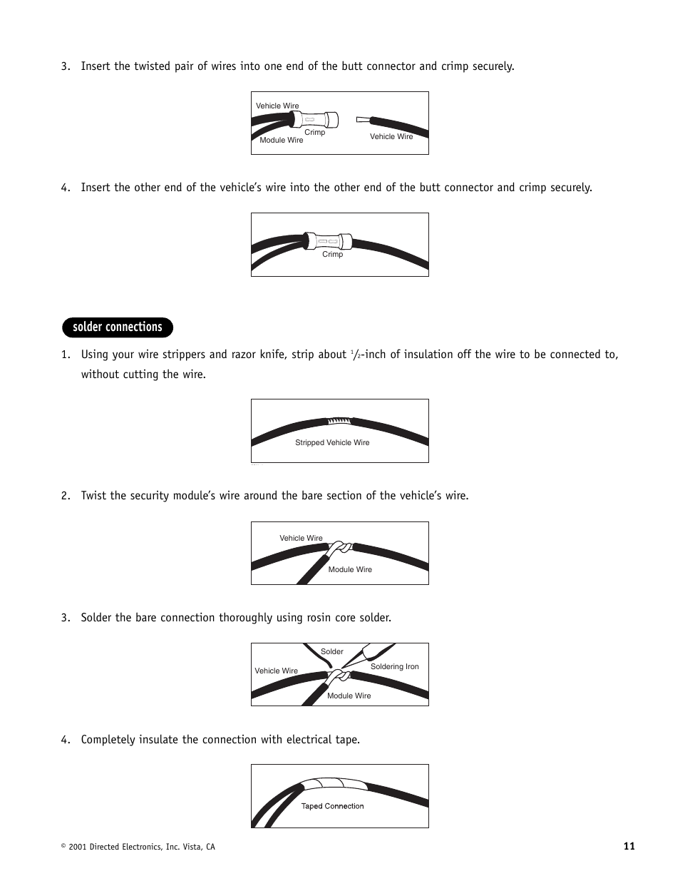 Solder connections | Hornet Car Security 700T User Manual | Page 11 / 28