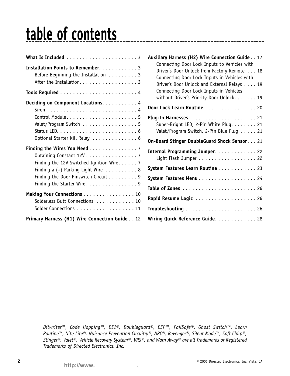 Hornet Car Security 700T User Manual | Page 2 / 28