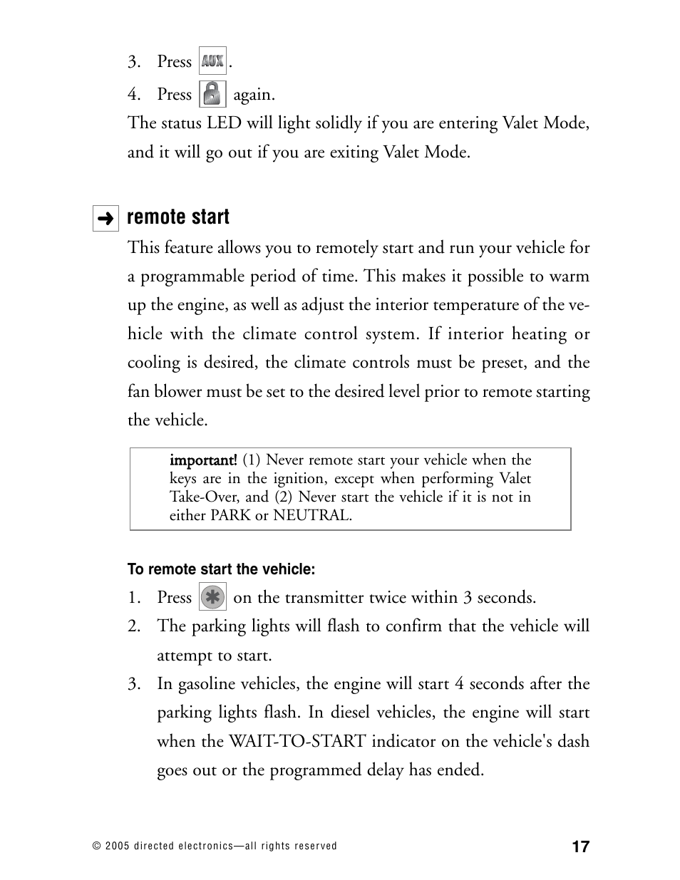 Remote start | Hornet Car Security 563T User Manual | Page 20 / 44