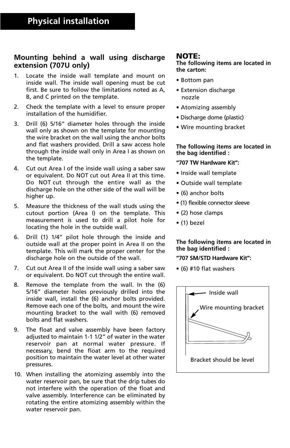 Physical installation | Herrmidifier Co 707U-UK User Manual | Page 8 / 16