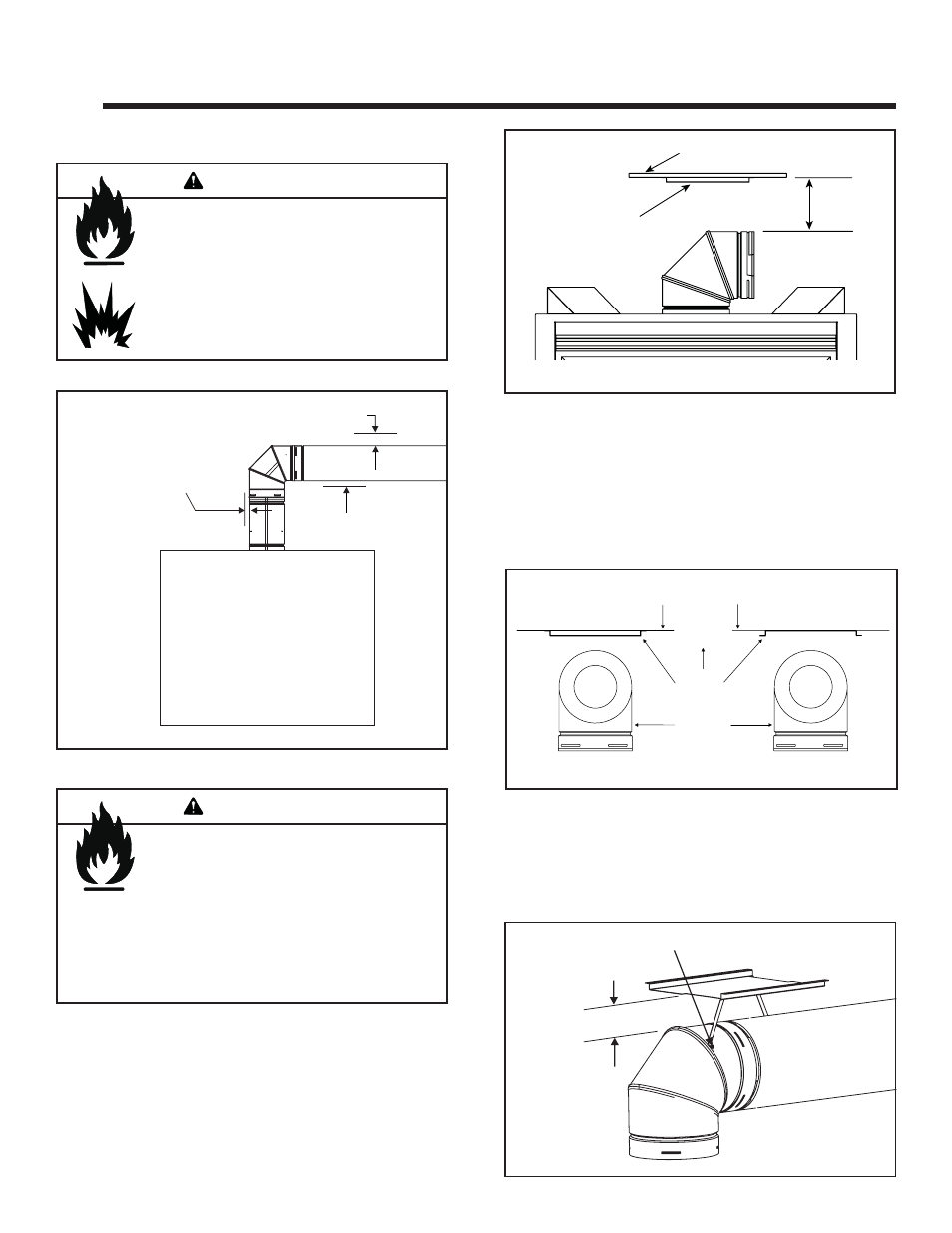 Vent clearances and framing, Warning, A. pipe clearances to combustibles | Heat & Glo Fireplace 6000GCF-IPILP User Manual | Page 17 / 57