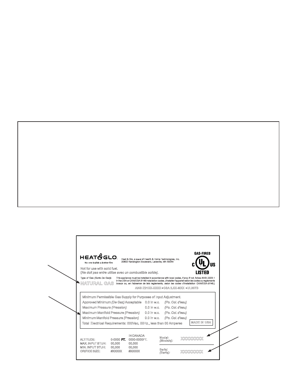 Listing label information/location, Homeowner reference information | Heat & Glo Fireplace 6000GCF-IPILP User Manual | Page 2 / 57