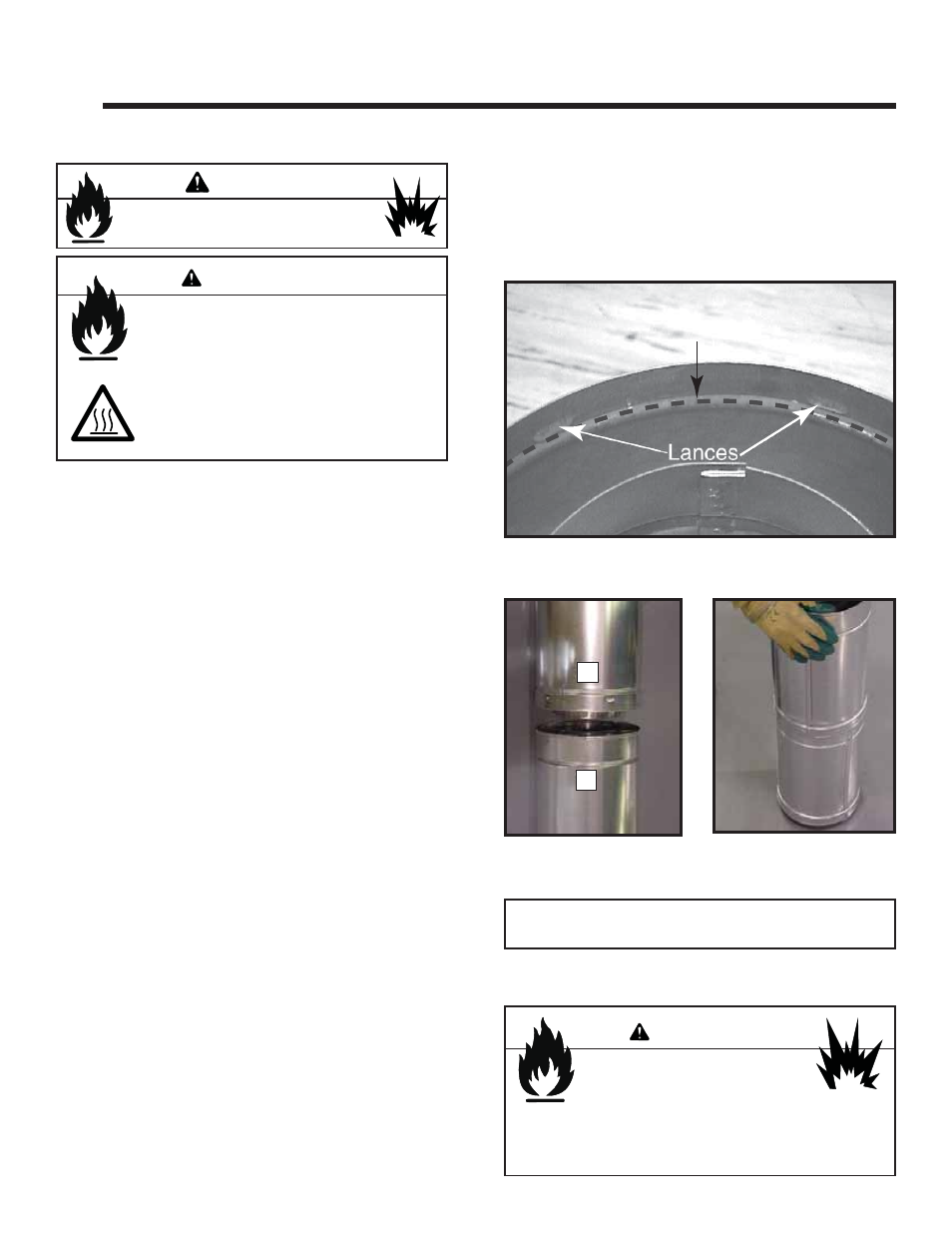 Installing vent pipe, Warning | Heat & Glo Fireplace 6000GCF-IPILP User Manual | Page 23 / 57