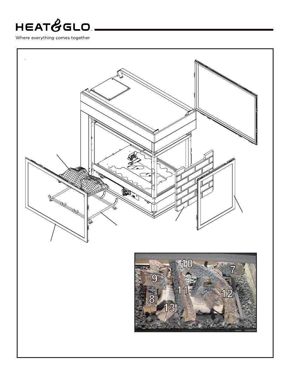 Pier-hv-ipi, Service parts | Heat & Glo Fireplace RCOR-HV-IPI User Manual | Page 4 / 45
