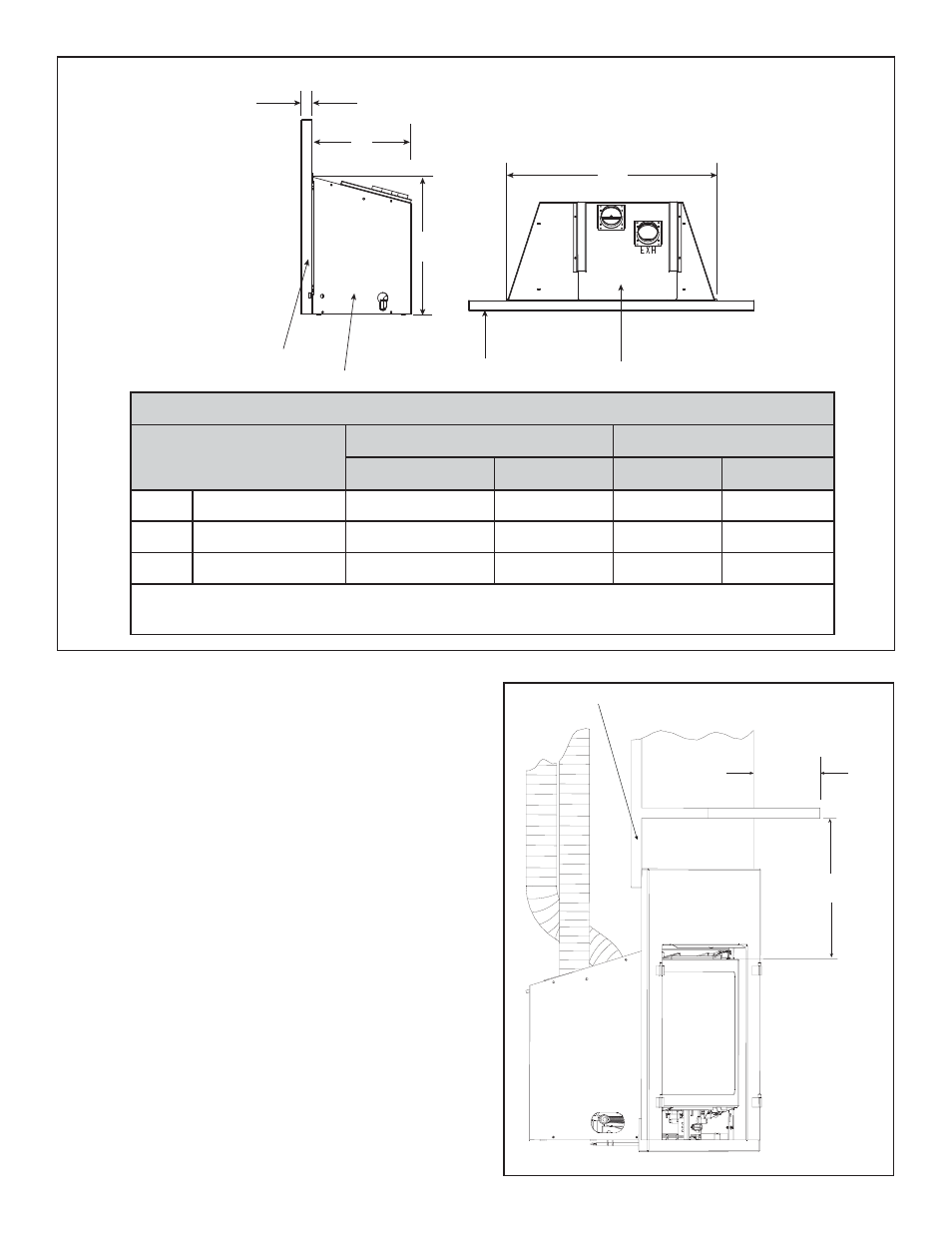 B. mantel and wall projections | Heat & Glo Fireplace COSMO-I30 User Manual | Page 18 / 40