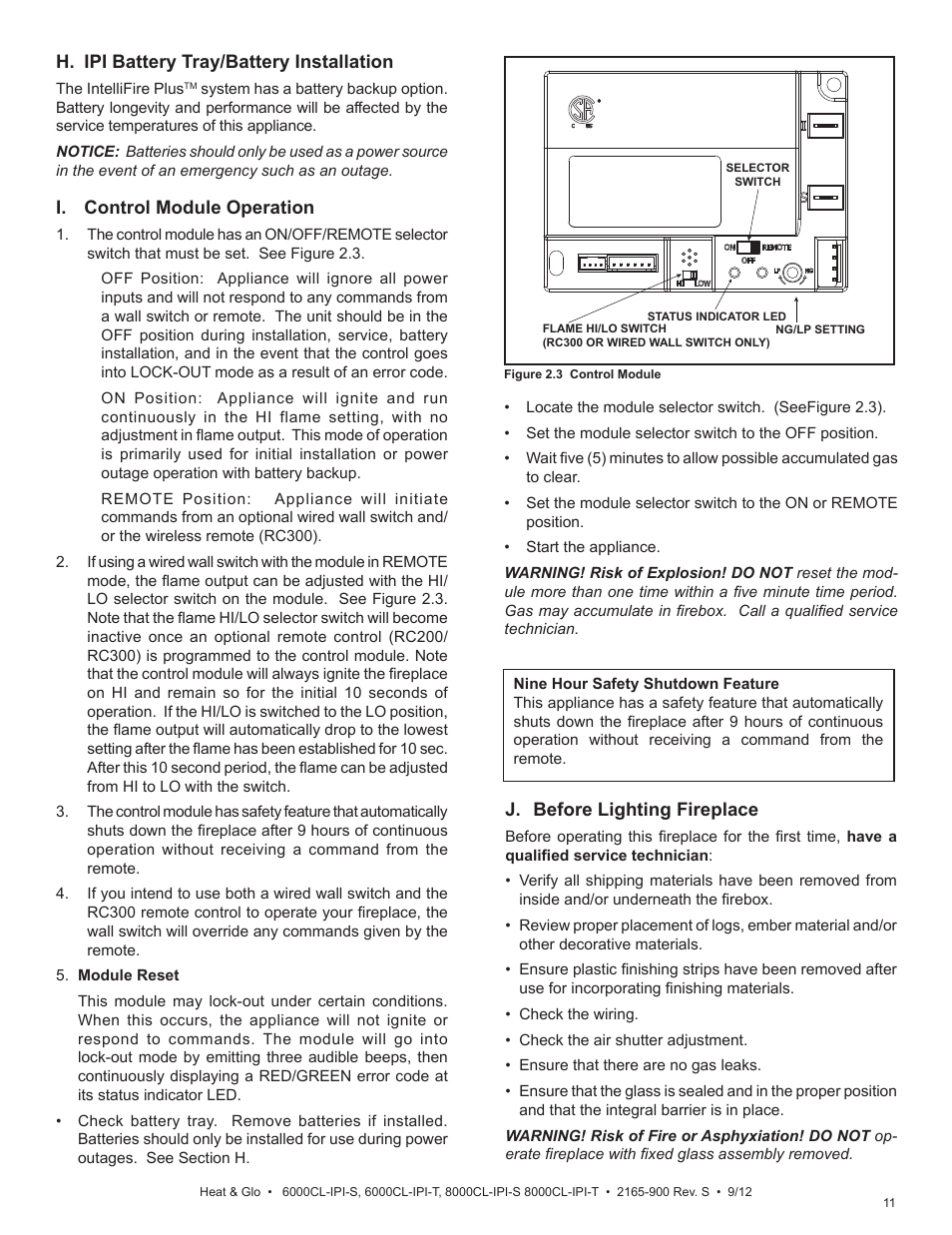 Heat & Glo Fireplace 8000CL-IPI-S User Manual | Page 11 / 82