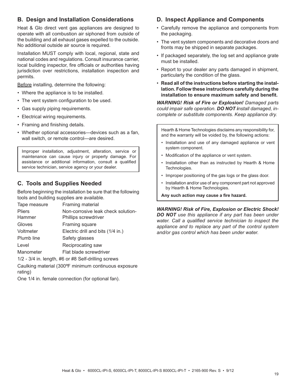 Heat & Glo Fireplace 8000CL-IPI-S User Manual | Page 19 / 82