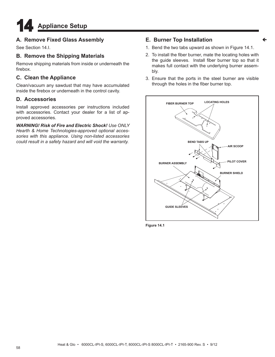 Appliance setup | Heat & Glo Fireplace 8000CL-IPI-S User Manual | Page 58 / 82